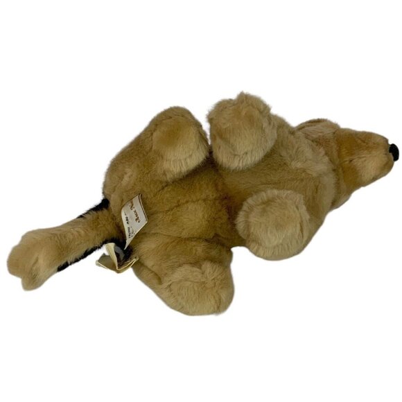 Aux Nations Plush German Shepherd Dog Stuffed Animal Seated Tan Black France - Picture 5 of 11